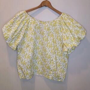 J Crew Liberty Fabric Capel Floral Yellow Smock Back Top Size 20 Cottagecore New